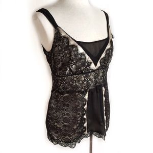 Ann Taylor Black Lace Overlay Top